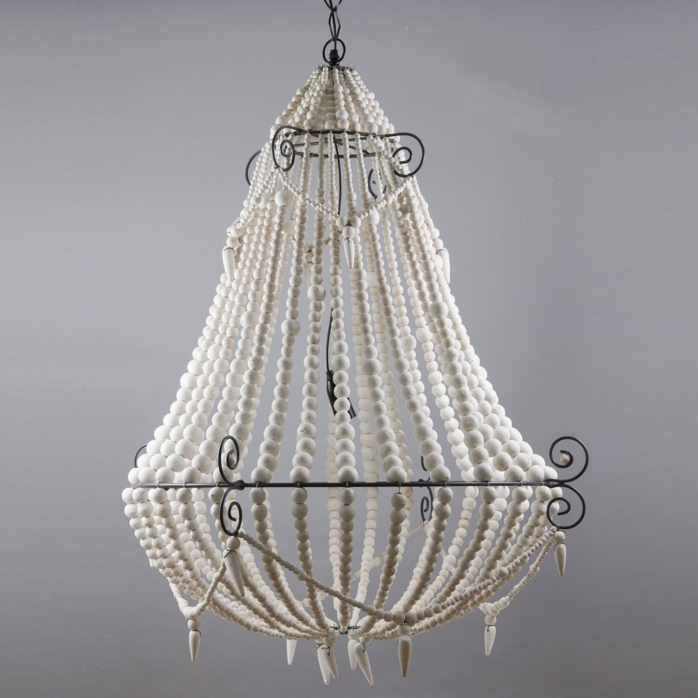 Large Boho White Beaded Chandelier | Lighting Online Australia | Afterpay